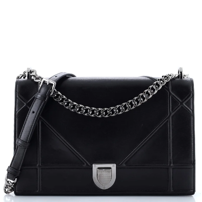 Pvc Shoulder Bag in Clear with Glitter for a Fun and Modern LookDiorama Flap Bag Calfskin Large Pvc Shoulder Bag in Clear with Glitter for a Fun and Modern LookDiorama Flap Bag Calfskin Large