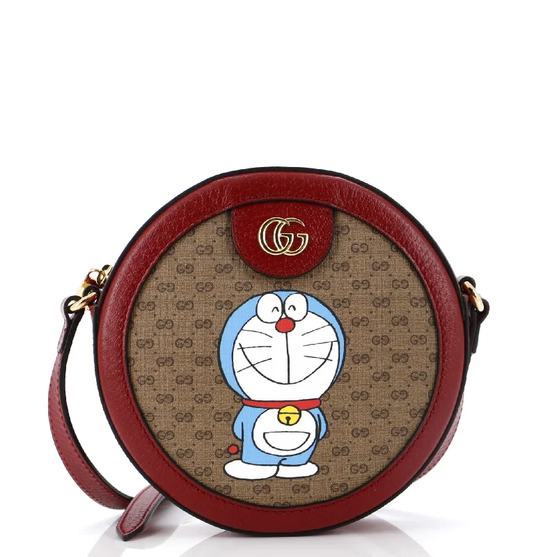 Crossbody Shoulder Bag in Black Leather with Gold Hardware for Night OutsDoraemon Round Shoulder Bag Printed Mini GG Coated Canvas Crossbody Shoulder Bag in Black Leather with Gold Hardware for Night OutsDoraemon Round Shoulder Bag Printed Mini GG Coated Canvas