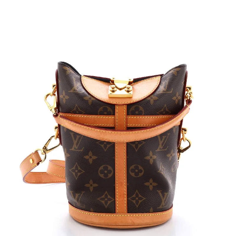 Crossbody Shoulder Bag in Black Leather with Gold Hardware for Night OutsDuffle Handbag Monogram Canvas Crossbody Shoulder Bag in Black Leather with Gold Hardware for Night OutsDuffle Handbag Monogram Canvas
