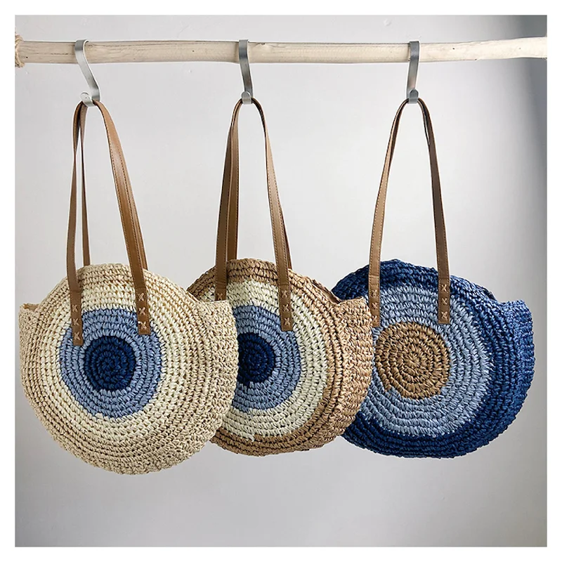 Faux Fur - Trimmed Tote Bag in White for a Cozy Winter LookElena Handbags Boho Round Beach Straw Tote Faux Fur - Trimmed Tote Bag in White for a Cozy Winter LookElena Handbags Boho Round Beach Straw Tote