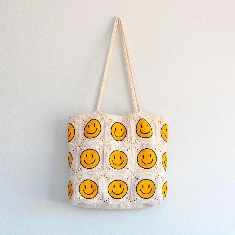Small Vegan Leather Tote Bag in Blush Pink with Gold - Tone Hardware for a Feminine and Stylish AccessoryElena Handbags Happy Face Square Patch Tote Bag Small Vegan Leather Tote Bag in Blush Pink with Gold - Tone Hardware for a Feminine and Stylish AccessoryElena Handbags Happy Face Square Patch Tote Bag