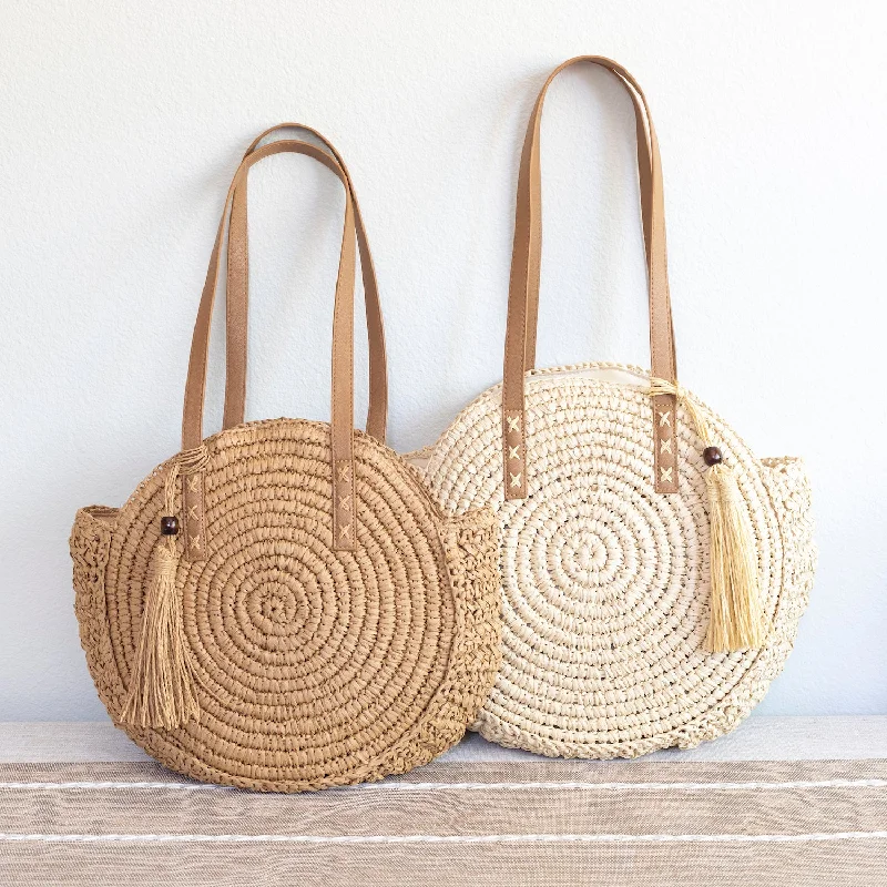 Monogrammed Tote Bag in Brown Leather with Personalized Initials for a Custom and Elegant TouchElena Handbags Straw Woven Round Tote with Leather Strap and Tassel Monogrammed Tote Bag in Brown Leather with Personalized Initials for a Custom and Elegant TouchElena Handbags Straw Woven Round Tote with Leather Strap and Tassel