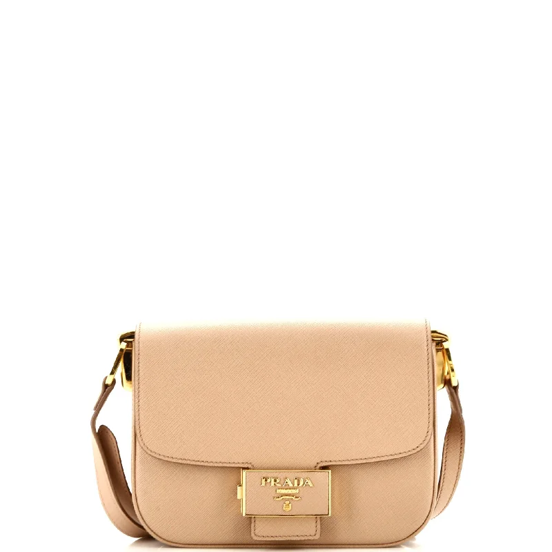 Embleme Flap Bag Saffiano Leather Small