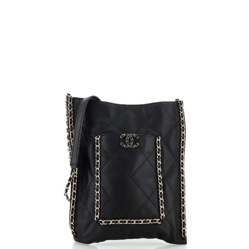 Flat Shopping Bag Quilted Calfskin Small