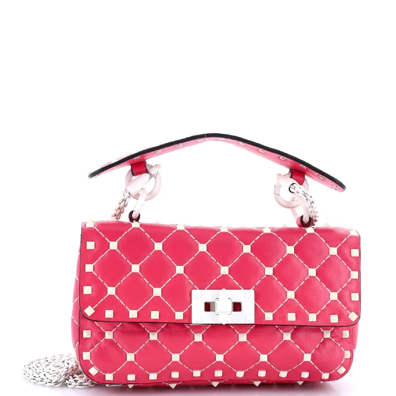 Free Rockstud Spike Flap Bag Quilted Leather Small