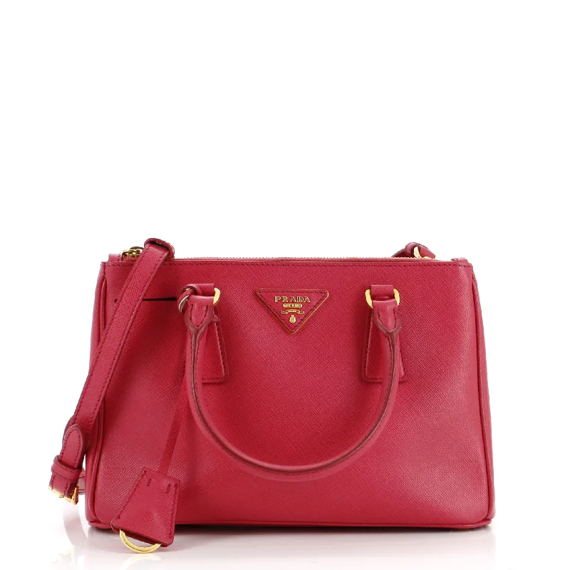 Women's Tote Bag with Magnetic Closure in Orange for Easy Access on the GoGalleria Double Zip Tote Saffiano Leather Small Women's Tote Bag with Magnetic Closure in Orange for Easy Access on the GoGalleria Double Zip Tote Saffiano Leather Small