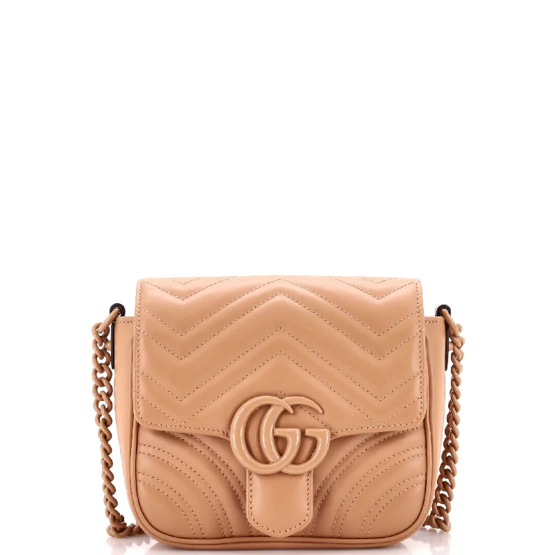 GG Marmont Convertible Flap Shoulder Bag Matelasse Leather Mini