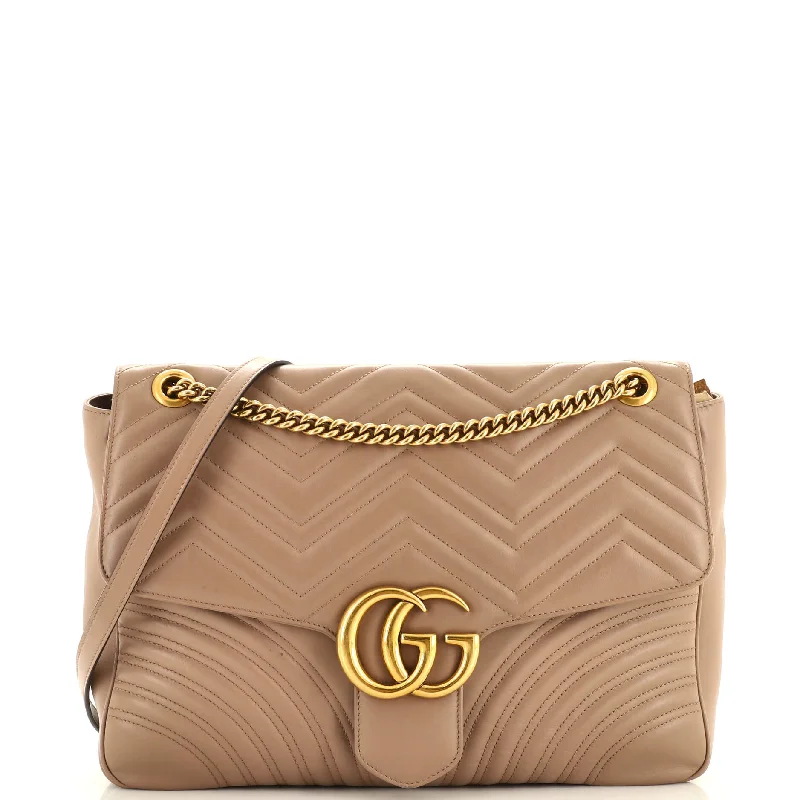 GG Marmont Flap Bag Matelasse Leather Large