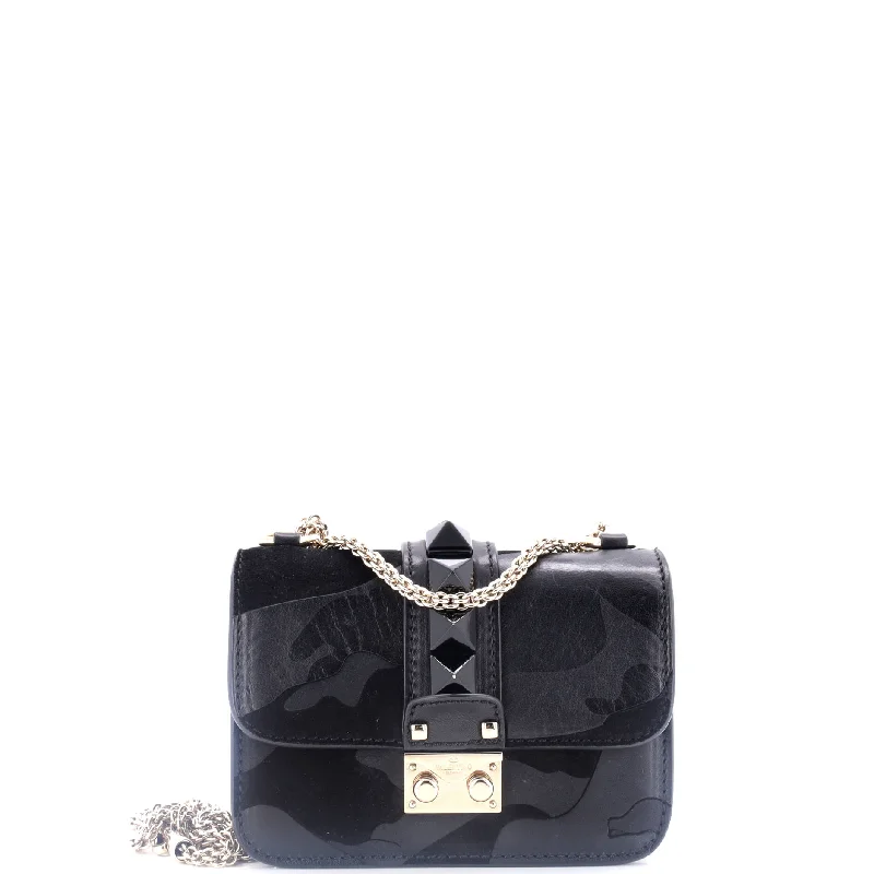 Glam Lock Shoulder Bag Leather Mini