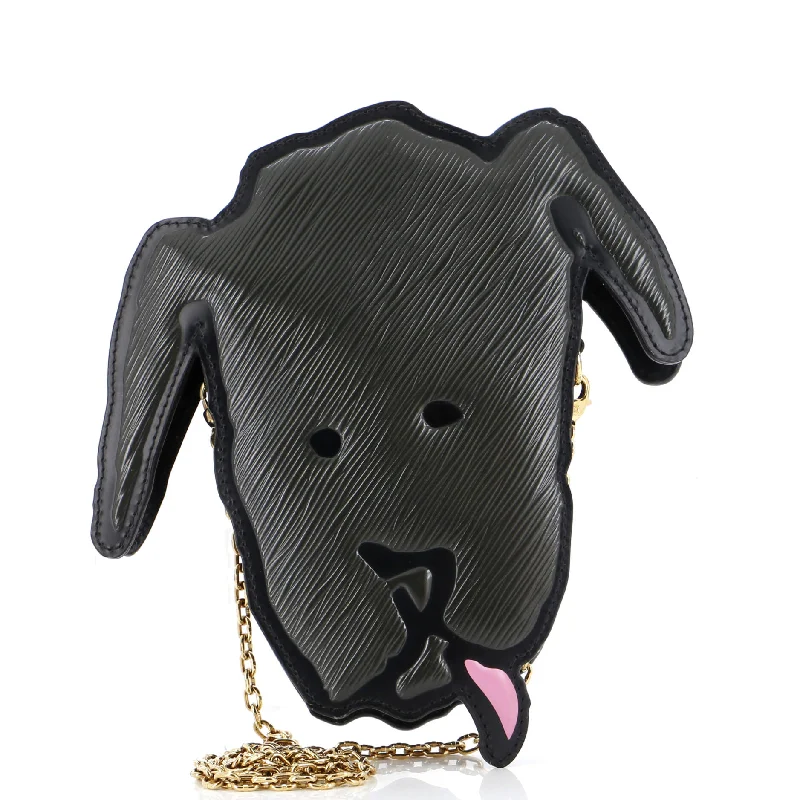 Leather Shoulder Bag with Magnetic Closure in Black for Quick AccessGrace Coddington Dog Face Bag Epi Leather and Reverse Monogram Canvas Mini Leather Shoulder Bag with Magnetic Closure in Black for Quick AccessGrace Coddington Dog Face Bag Epi Leather and Reverse Monogram Canvas Mini