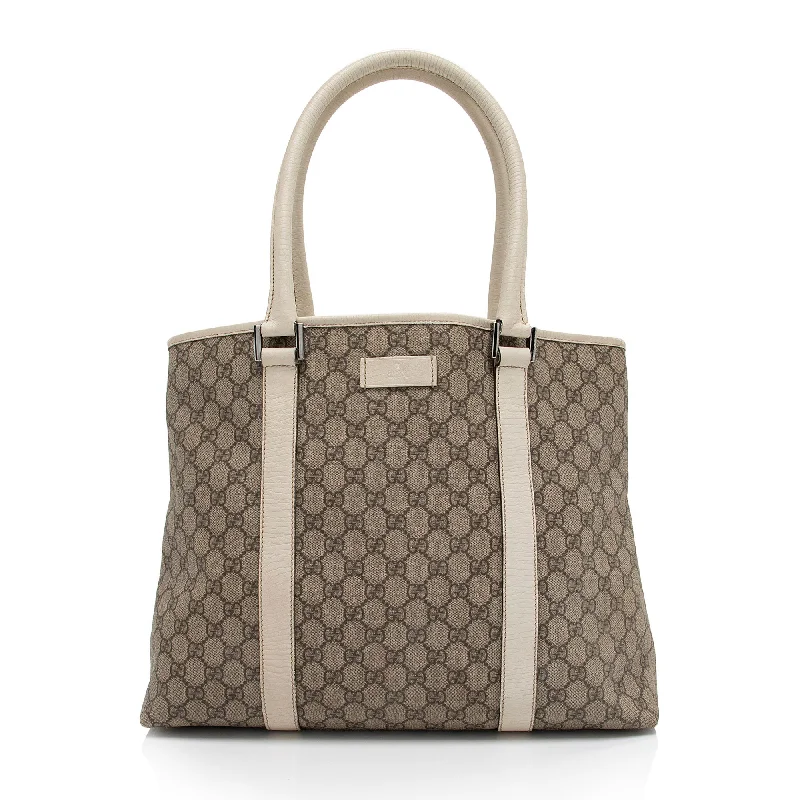 Quilted Tote Bag in Cream with Silver Hardware for a Classic and Sophisticated StyleGucci GG Supreme Joy Large Tote Quilted Tote Bag in Cream with Silver Hardware for a Classic and Sophisticated StyleGucci GG Supreme Joy Large Tote