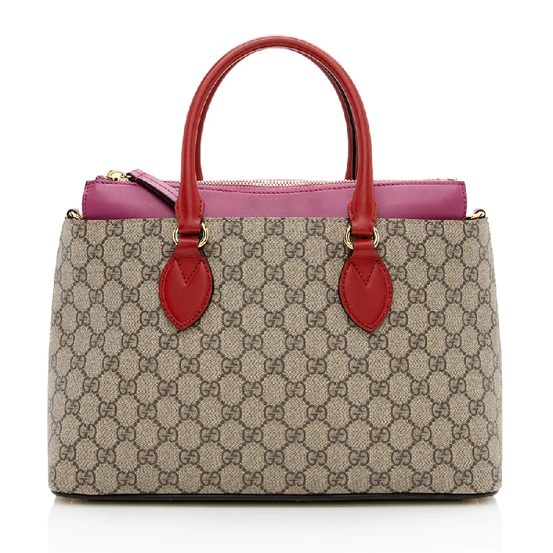 Large Capacity Genuine Leather Women's Tote Bag in Black for Work and CommutingGucci GG Supreme Small Zip Tote Large Capacity Genuine Leather Women's Tote Bag in Black for Work and CommutingGucci GG Supreme Small Zip Tote