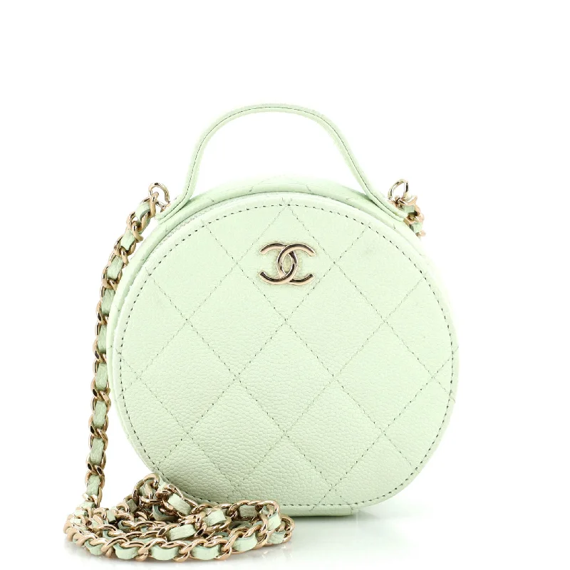 Pvc Shoulder Bag in Clear with Glitter for a Fun and Modern LookHandle with Care Round Vanity Case with Chain Quilted Caviar Small Pvc Shoulder Bag in Clear with Glitter for a Fun and Modern LookHandle with Care Round Vanity Case with Chain Quilted Caviar Small