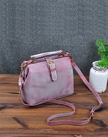 Shoulder Bag with Chain Strap in Silver for a Trendy AppearanceHandmade Womens Yellow Waxed Leather Doctor Handbag Purses Vintage Yellow Doctor Shoulder Purses for Women