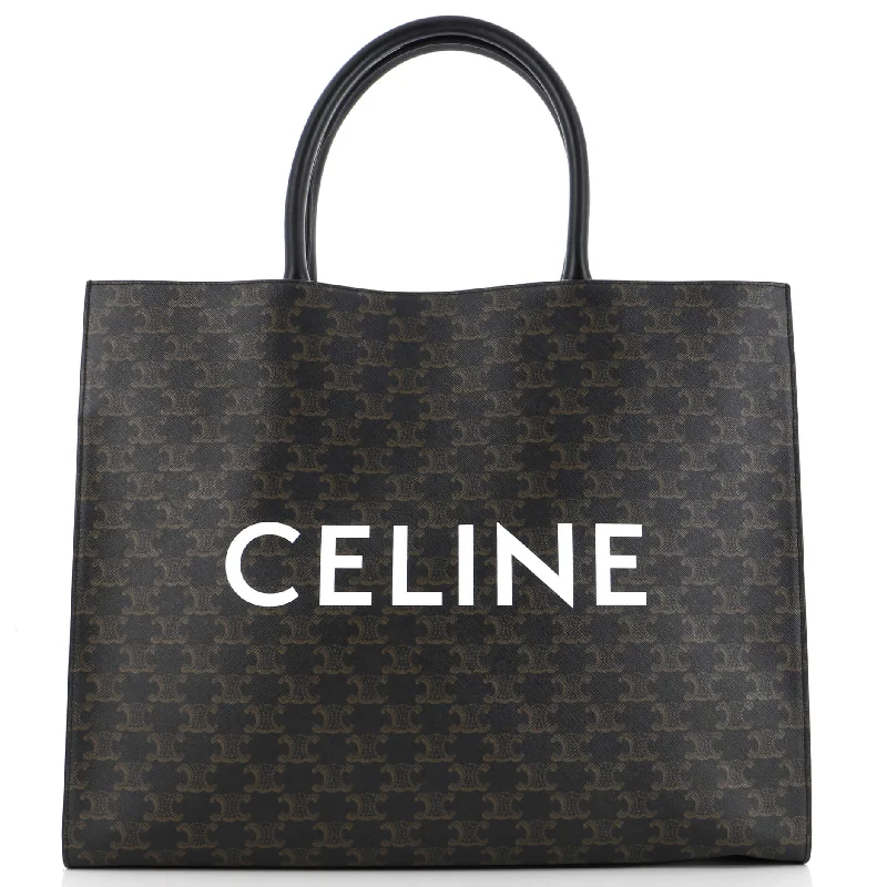 Horizontal Logo Cabas Tote Triomphe Coated Canvas