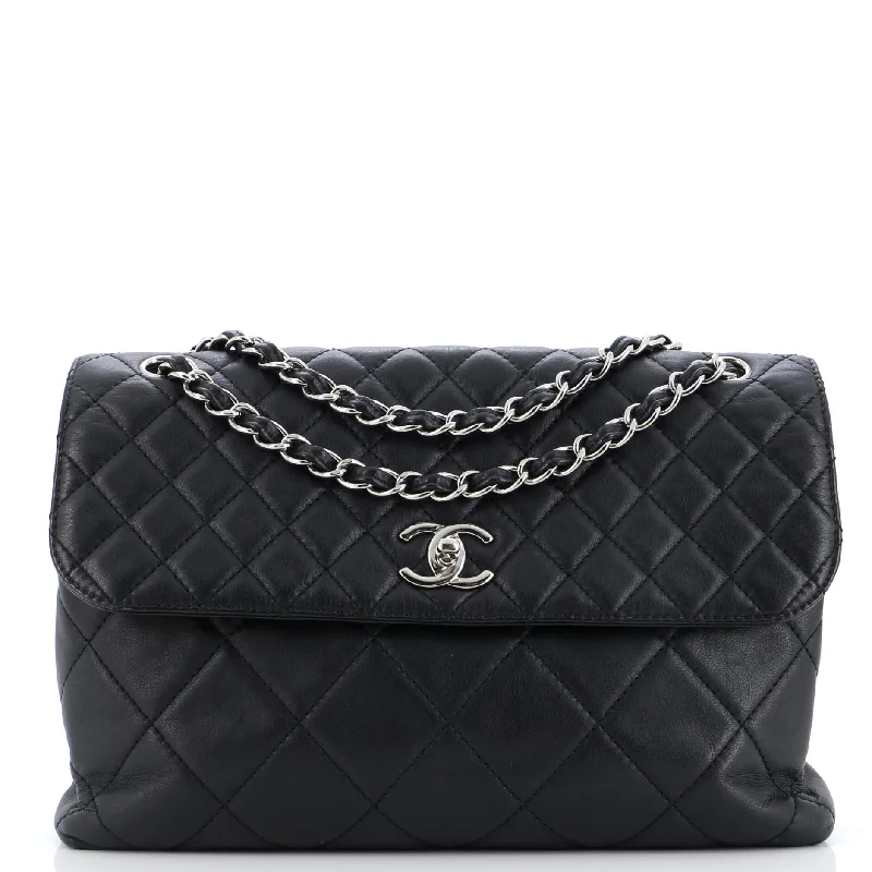 Shoulder Bag with Geometric Pattern in Multicolor for a Contemporary StyleIn The Business Flap Bag Quilted Calfskin Maxi Shoulder Bag with Geometric Pattern in Multicolor for a Contemporary StyleIn The Business Flap Bag Quilted Calfskin Maxi