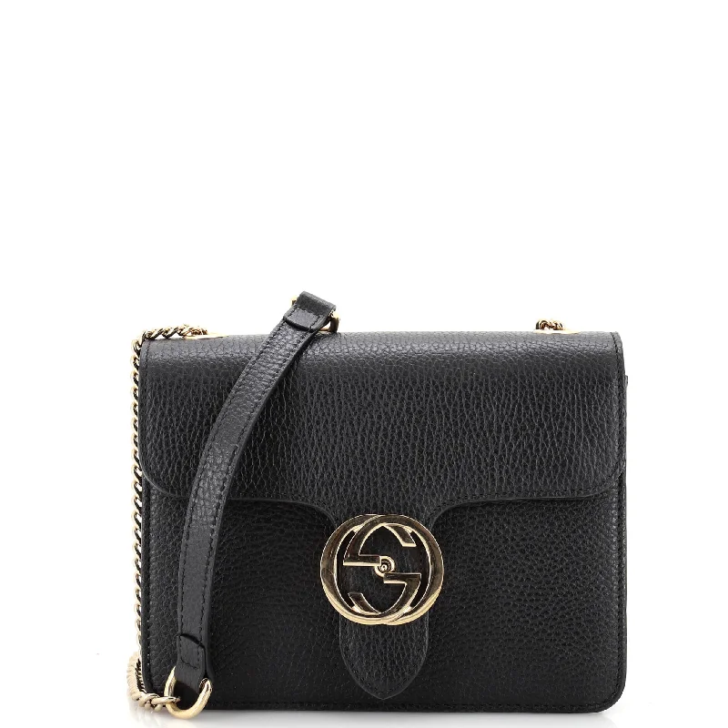 Leather Shoulder Bag with Magnetic Closure in Black for Quick AccessInterlocking Shoulder Bag Leather Small Leather Shoulder Bag with Magnetic Closure in Black for Quick AccessInterlocking Shoulder Bag Leather Small