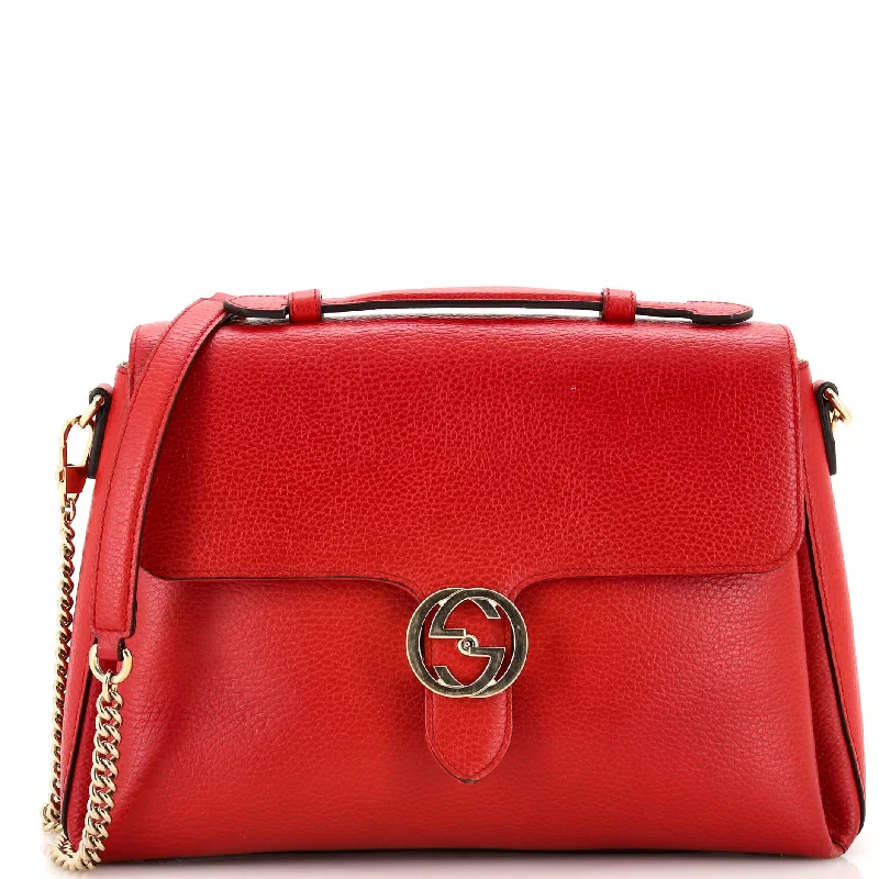 Printed Silk Shoulder Bag in Red for a Pop of ColorInterlocking Top Handle Bag (Outlet) Leather Medium Printed Silk Shoulder Bag in Red for a Pop of ColorInterlocking Top Handle Bag (Outlet) Leather Medium
