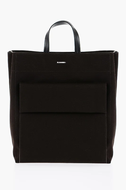 Women's Tote Bag with Inner Compartments in Gray for Organizing Everyday EssentialsJil Sander Canvas Utility Shopping Bag With Maxi Front Pocket Women's Tote Bag with Inner Compartments in Gray for Organizing Everyday EssentialsJil Sander Canvas Utility Shopping Bag With Maxi Front Pocket