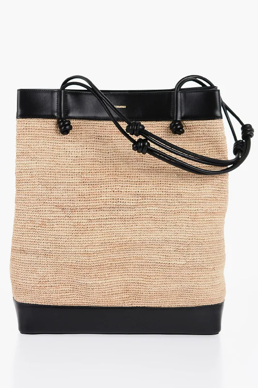 Metallic Tote Bag in Rose Gold with Chain Handles for a Glamorous Night OutJil Sander Leather Edged Base Rafia Shopping Bag Metallic Tote Bag in Rose Gold with Chain Handles for a Glamorous Night OutJil Sander Leather Edged Base Rafia Shopping Bag