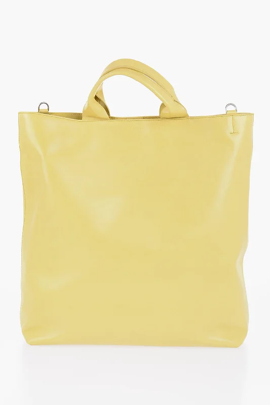 Quilted Tote Bag in Cream with Silver Hardware for a Classic and Sophisticated StyleJil Sander Leather Tote Bag With Removable Shoulder Strap Quilted Tote Bag in Cream with Silver Hardware for a Classic and Sophisticated StyleJil Sander Leather Tote Bag With Removable Shoulder Strap