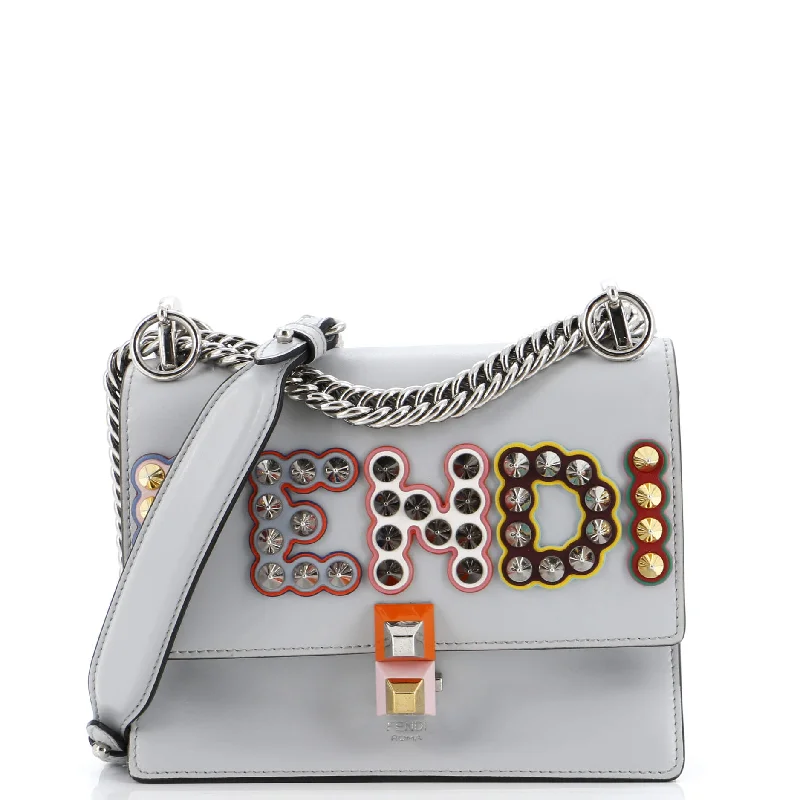 Printed Silk Shoulder Bag in Red for a Pop of ColorKan I Bag Embellished Applique Leather Small