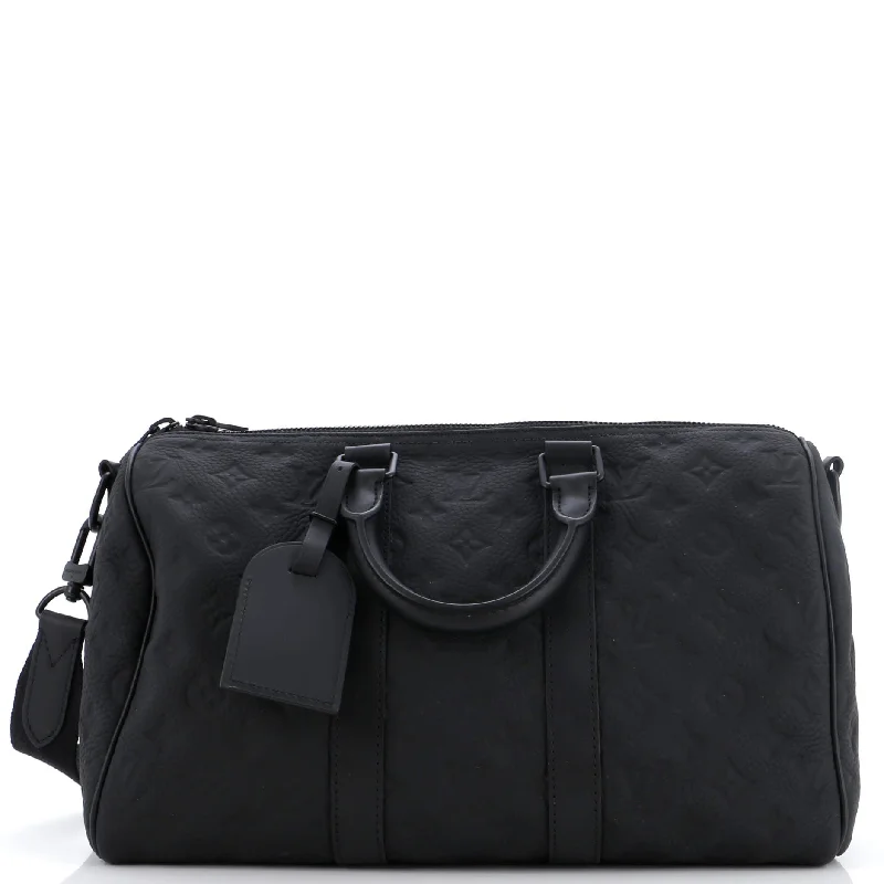 Large Capacity Genuine Leather Women's Tote Bag in Black for Work and CommutingKeepall Bandouliere Bag Monogram Taurillon Leather 35 Large Capacity Genuine Leather Women's Tote Bag in Black for Work and CommutingKeepall Bandouliere Bag Monogram Taurillon Leather 35