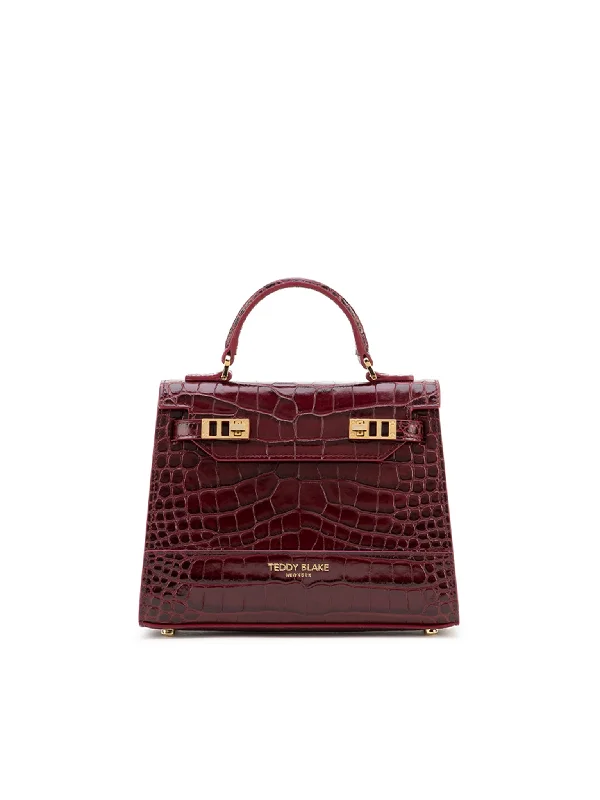 Printed Silk Shoulder Bag in Red for a Pop of ColorKim Croco 9"
