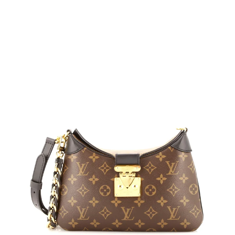 Women's Shoulder Bag with Floral Embroidery in Purple for Spring WalksLV Twinny Handbag Monogram Canvas and Reverse Monogram Canvas with Leather Women's Shoulder Bag with Floral Embroidery in Purple for Spring WalksLV Twinny Handbag Monogram Canvas and Reverse Monogram Canvas with Leather