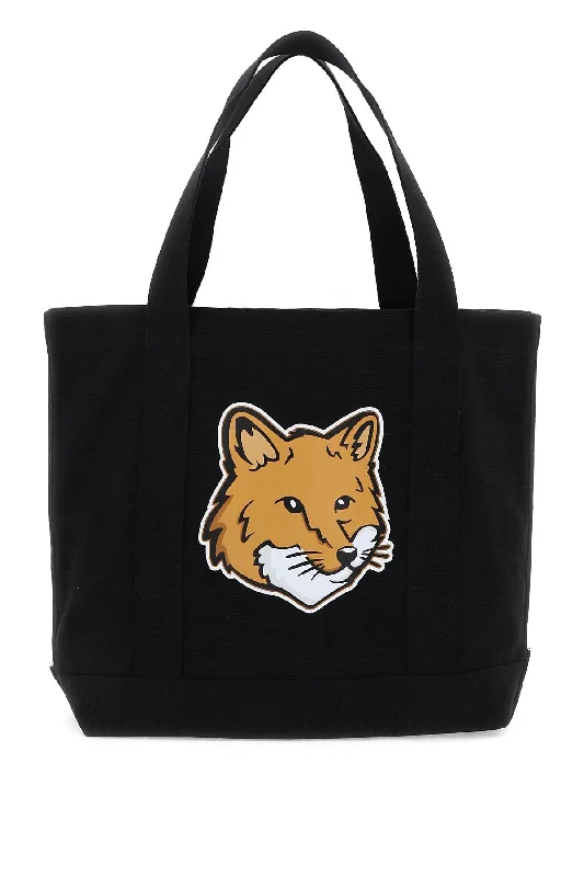 Tote Bag with Adjustable Shoulder Strap in Olive Green for Comfortable CarryingMaison Kitsune Fox Head Tote Bag Tote Bag with Adjustable Shoulder Strap in Olive Green for Comfortable CarryingMaison Kitsune Fox Head Tote Bag