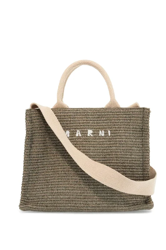 Linen Tote Bag in Natural Beige with Braided Details for a Rustic Summer EnsembleMarni Raffia-Effect Canvas Small Tote Bag Linen Tote Bag in Natural Beige with Braided Details for a Rustic Summer EnsembleMarni Raffia-Effect Canvas Small Tote Bag