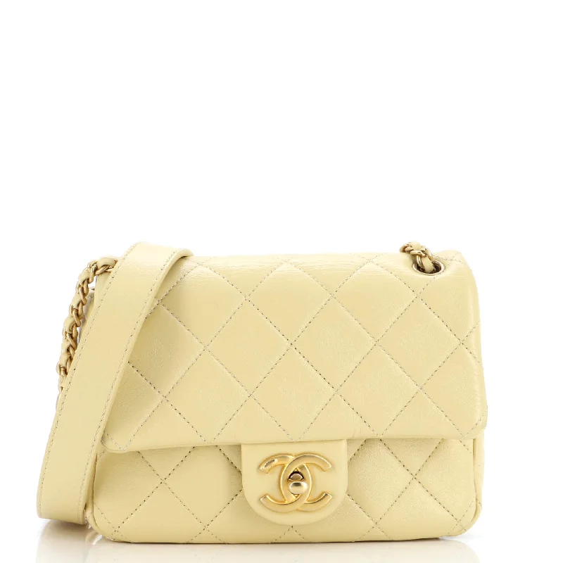 Mixed Chain Link CC Flap Bag Quilted Lambskin Small