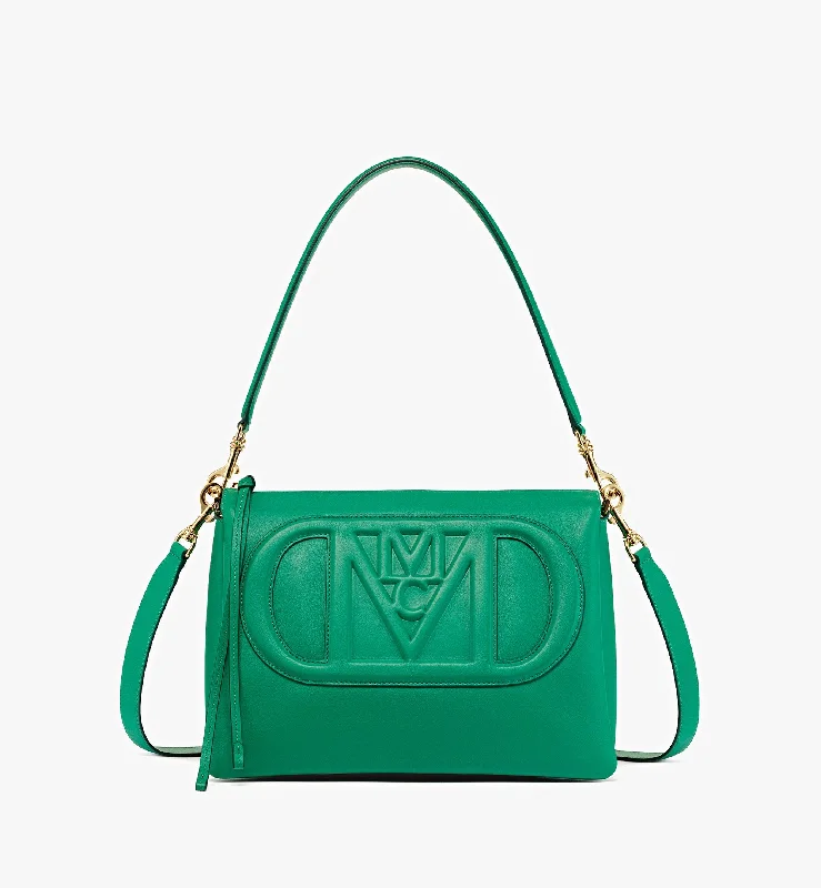 Leather Shoulder Bag with Magnetic Closure in Black for Quick AccessMode Travia Shoulder Bag in Spanish Calf Leather