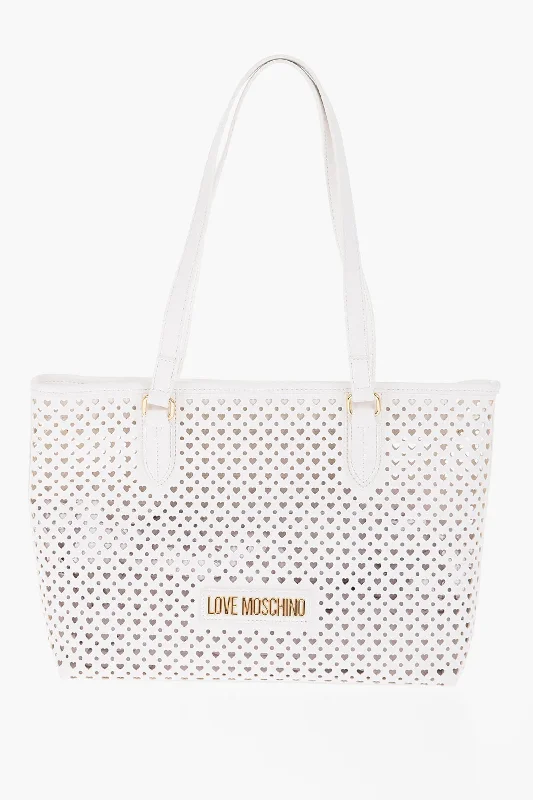 Faux Fur - Trimmed Tote Bag in White for a Cozy Winter LookMoschino Love Faux Leather Tote Bag With All-Over Heart Shaped Openwo Faux Fur - Trimmed Tote Bag in White for a Cozy Winter LookMoschino Love Faux Leather Tote Bag With All-Over Heart Shaped Openwo