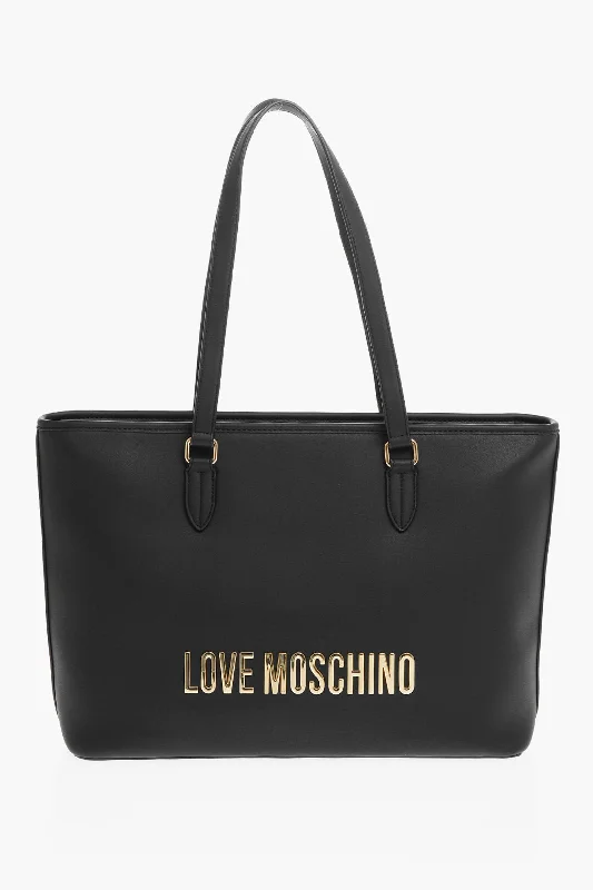 Tote Bag with RFID - Blocking Pocket in Black for Protecting Your Cards and InformationMoschino Love Faux Leather Tote Bag With Golden Embossed Maxi Logo Tote Bag with RFID - Blocking Pocket in Black for Protecting Your Cards and InformationMoschino Love Faux Leather Tote Bag With Golden Embossed Maxi Logo
