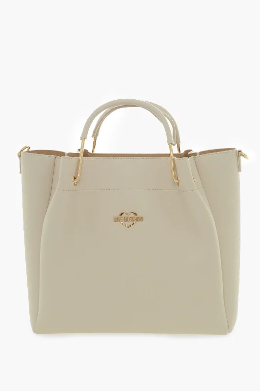 Quilted Tote Bag in Cream with Silver Hardware for a Classic and Sophisticated StyleMoschino Love Faux Leather Tote Bag With Golden Logo Quilted Tote Bag in Cream with Silver Hardware for a Classic and Sophisticated StyleMoschino Love Faux Leather Tote Bag With Golden Logo