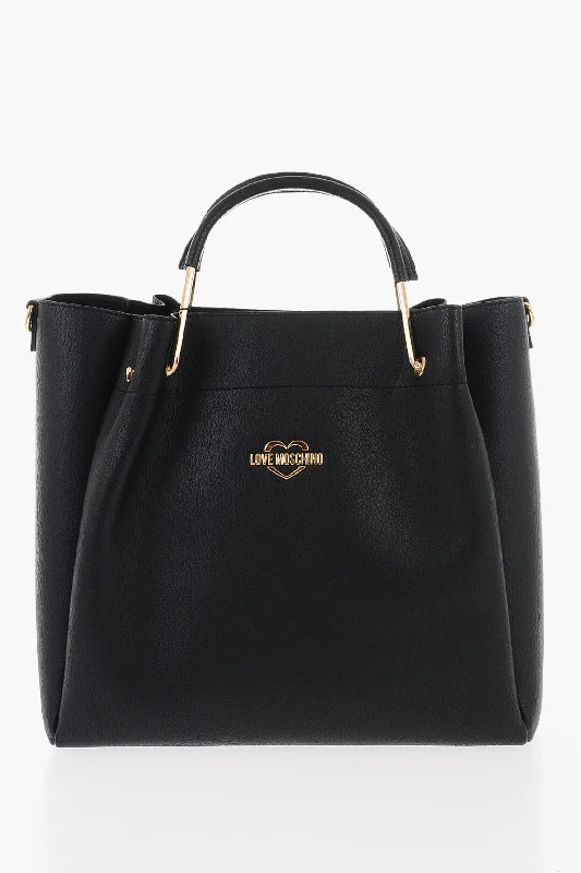 Women's Printed Tote Bag in Floral Patterns for a Spring - Themed Shopping TripMoschino Love Faux Leather Tote Bag With Golden Logo Women's Printed Tote Bag in Floral Patterns for a Spring - Themed Shopping TripMoschino Love Faux Leather Tote Bag With Golden Logo