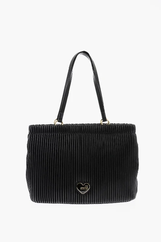Monogrammed Tote Bag in Brown Leather with Personalized Initials for a Custom and Elegant TouchMoschino Love Pleated Faux Leather Tote Bag Monogrammed Tote Bag in Brown Leather with Personalized Initials for a Custom and Elegant TouchMoschino Love Pleated Faux Leather Tote Bag