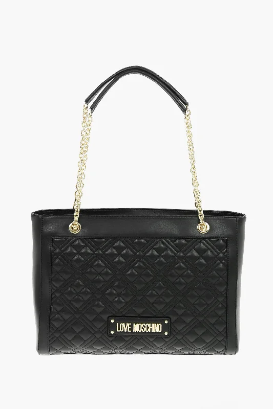 Embroidered Tote Bag in Beige with Floral Motifs for a Boho - Chic VibeMoschino Love Quilted Faux Leather Tote Bag With Maxi Monogram Embroidered Tote Bag in Beige with Floral Motifs for a Boho - Chic VibeMoschino Love Quilted Faux Leather Tote Bag With Maxi Monogram