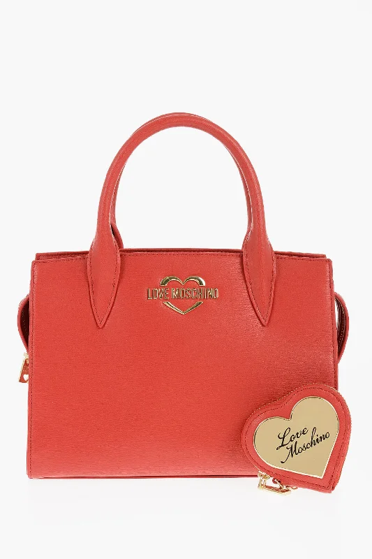 Women's Tote Bag with Zipper Closure in Red for Secure StorageMoschino Love Solid Color Tote Bag With Golden Logo Women's Tote Bag with Zipper Closure in Red for Secure StorageMoschino Love Solid Color Tote Bag With Golden Logo
