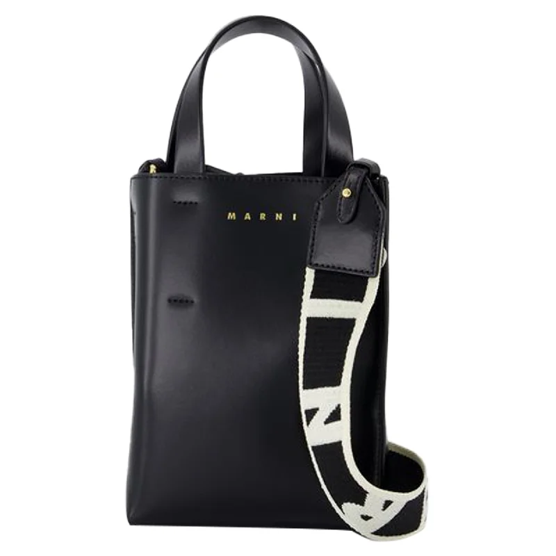 Women's Tote Bag with Zipper Closure in Red for Secure StorageMuseo Nano Shopper Bag - Marni - Leather - Black Women's Tote Bag with Zipper Closure in Red for Secure StorageMuseo Nano Shopper Bag - Marni - Leather - Black