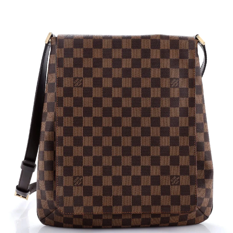 Vegan Leather Shoulder Bag in Gray for Ethical Fashion LoversMusette Handbag Damier GM Vegan Leather Shoulder Bag in Gray for Ethical Fashion LoversMusette Handbag Damier GM