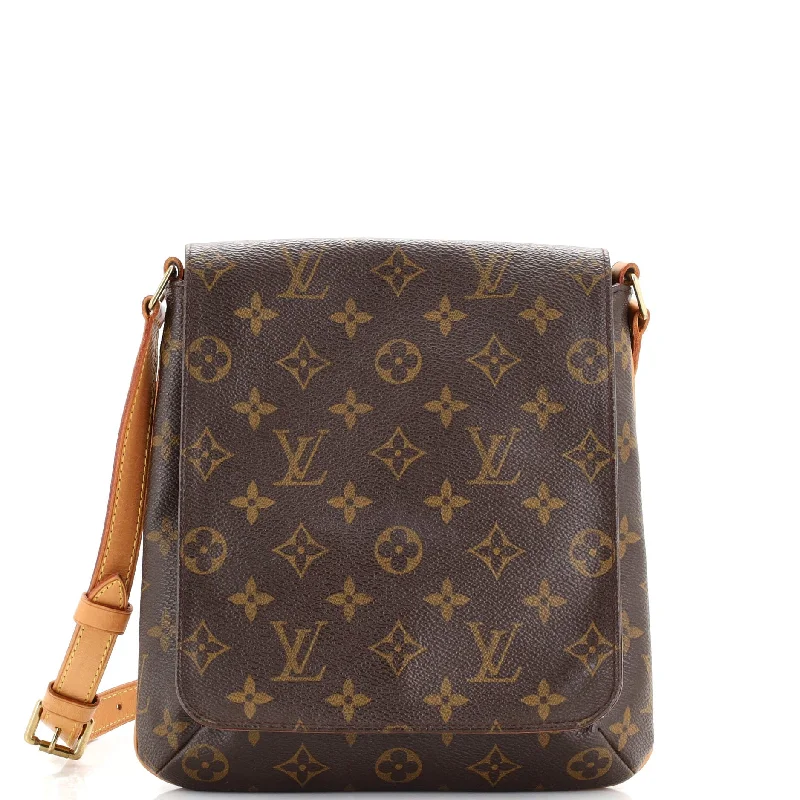 Vegan Leather Shoulder Bag in Gray for Ethical Fashion LoversMusette Salsa Handbag Monogram Canvas PM Vegan Leather Shoulder Bag in Gray for Ethical Fashion LoversMusette Salsa Handbag Monogram Canvas PM