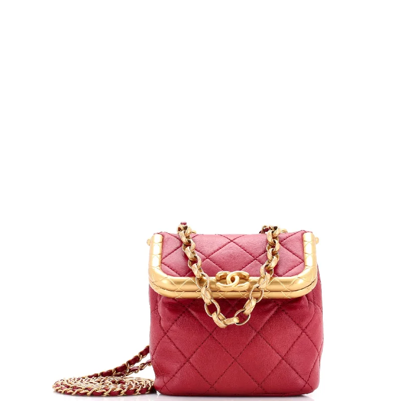 Women's Shoulder Bag with Fringe Details in Brown for a Bohemian StyleMy Crush Bag Quilted Lambskin Micro Women's Shoulder Bag with Fringe Details in Brown for a Bohemian StyleMy Crush Bag Quilted Lambskin Micro
