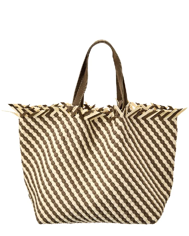 Monogrammed Tote Bag in Brown Leather with Personalized Initials for a Custom and Elegant TouchNaghedi Havana Large Striped Tote Monogrammed Tote Bag in Brown Leather with Personalized Initials for a Custom and Elegant TouchNaghedi Havana Large Striped Tote