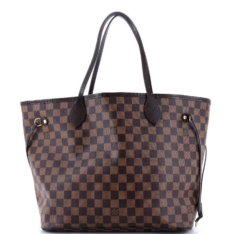 Women's Tote Bag with Detachable Pouch in Purple for Added ConvenienceNeverfull NM Tote Damier MM Women's Tote Bag with Detachable Pouch in Purple for Added ConvenienceNeverfull NM Tote Damier MM