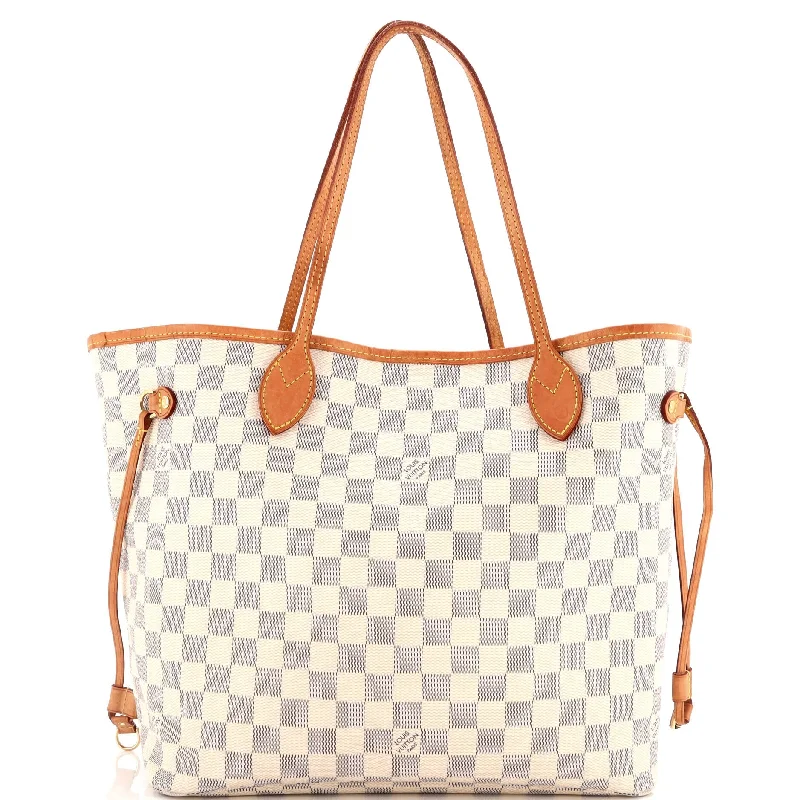 Women's Tote Bag with Zipper Closure in Red for Secure StorageNeverfull NM Tote Damier MM Women's Tote Bag with Zipper Closure in Red for Secure StorageNeverfull NM Tote Damier MM