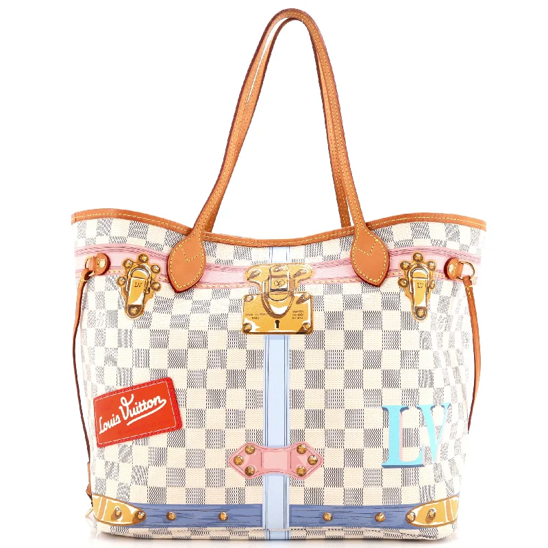 Large Capacity Genuine Leather Women's Tote Bag in Black for Work and CommutingNeverfull NM Tote Limited Edition Damier Summer Trunks MM Large Capacity Genuine Leather Women's Tote Bag in Black for Work and CommutingNeverfull NM Tote Limited Edition Damier Summer Trunks MM