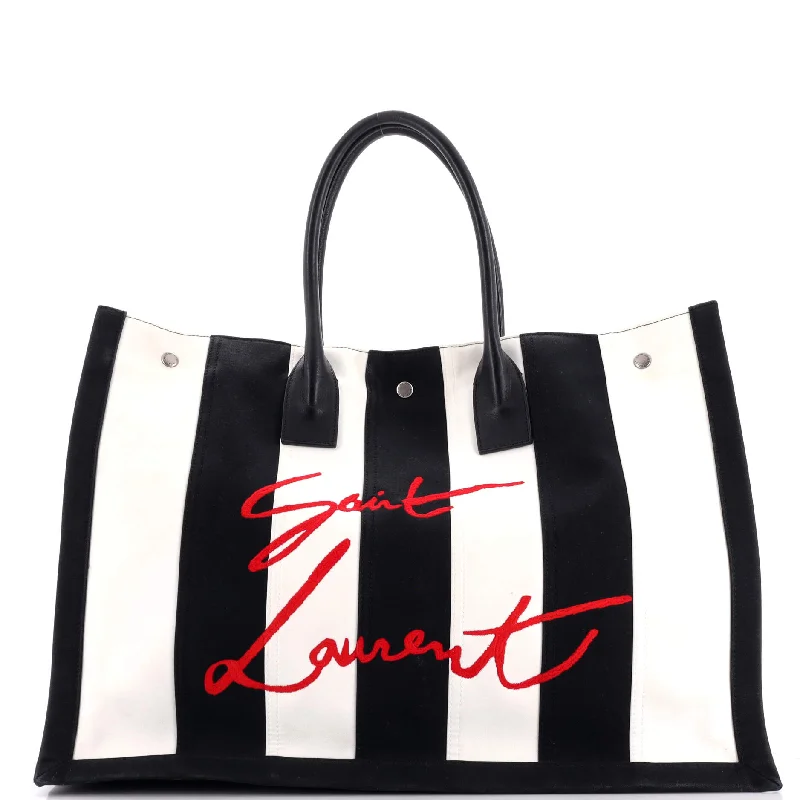 Noe Shopping Tote Striped Canvas Large