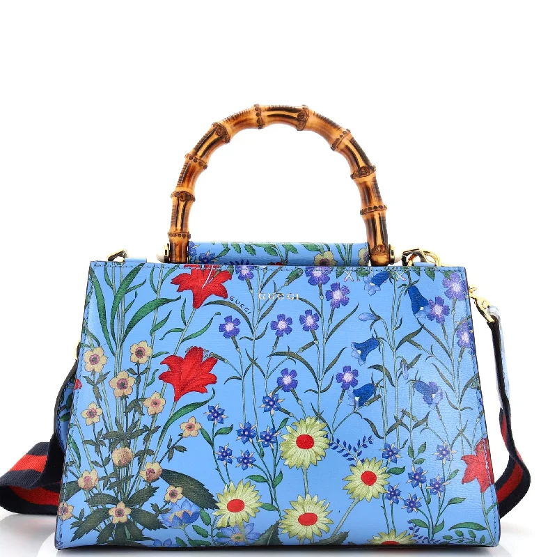 Women's Shoulder Bag with Adjustable Strap in Pink for ComfortNymphaea Top Handle Bag Floral Printed Leather Small